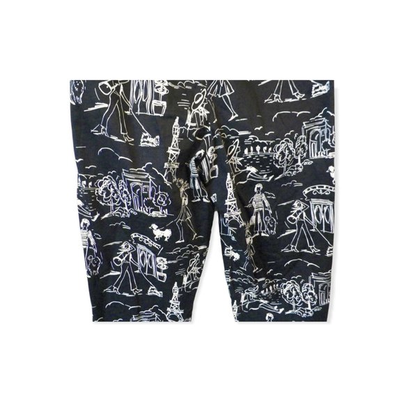 4/$25 Mechant High Rise Capri Pants Womens Size S 4-6 W27 Paris Dog Artsy Black - Picture 11 of 12